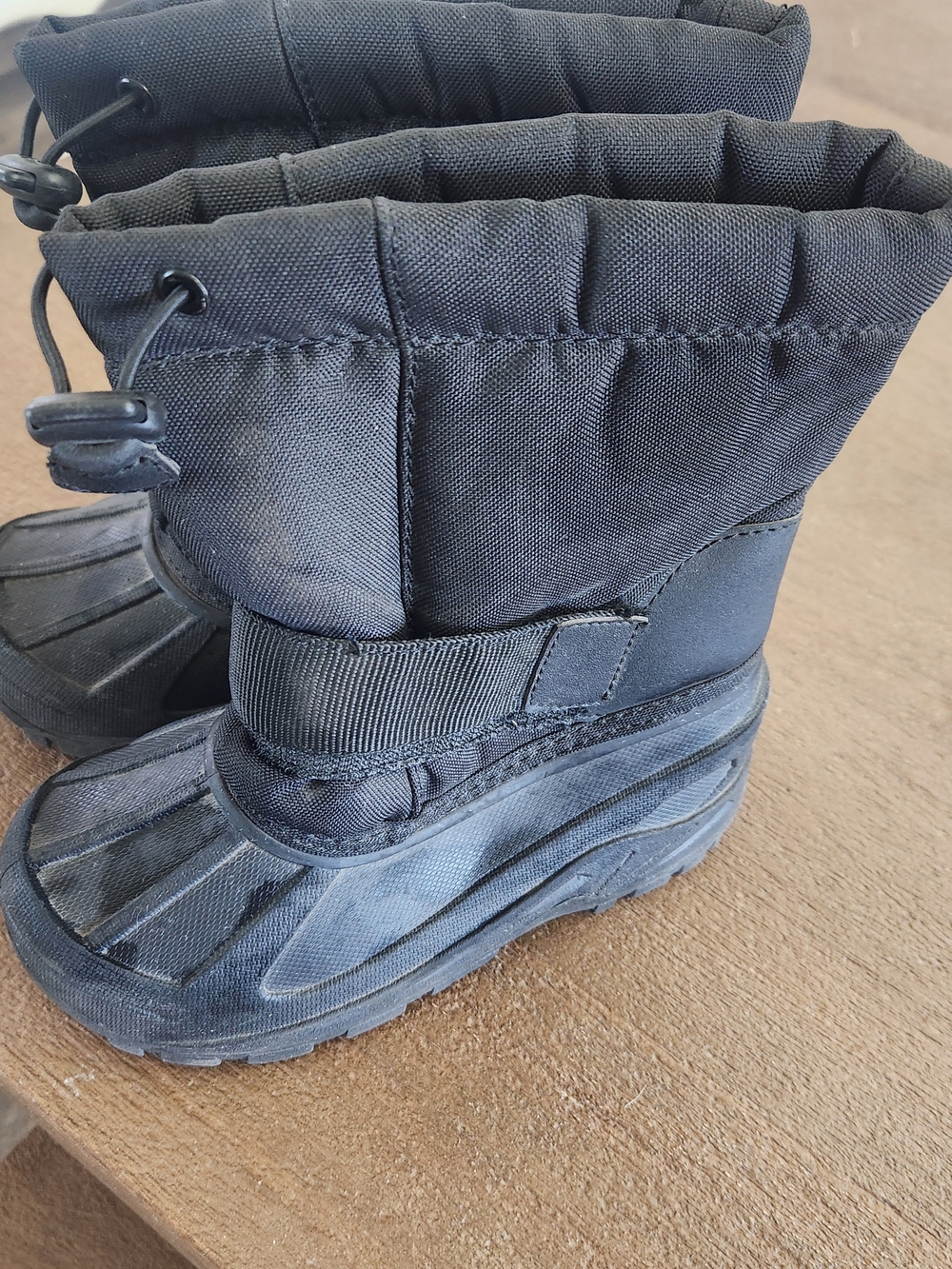 Black Kids Snow Boots - Insulated Waterproof Style